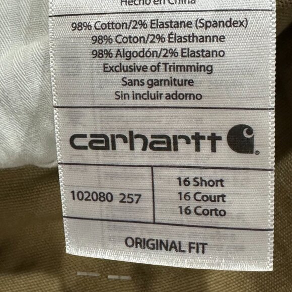 Carhartt Original Fit Straight Leg Crawford Pant‎ 16 Short Tan High Rise Cargo - Picture 9 of 9